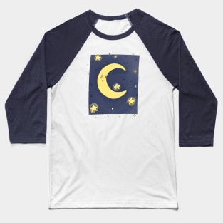 Moon And Stars Baseball T-Shirt